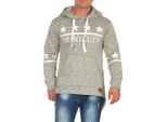 Herren Hoodie Sweatjacke Kapuzenpullover Felpa; Grau S