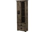 MASSIVMOEBEL24 | Railway #284 Armadio In Legno Di Mango - Laccato / Grigio 70X35X195