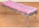 Casa Padrino Panca Barocca Rosa/Argento - Panca In Stile Antico Fatta A Mano - Sontuosi Mobili Barocchi