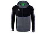 Erima Six Wings - Giacca Da Allenamento Con Cappuccio Da Bambino - Grigio Ardesia / Nero