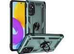Custodia Per Samsung Galaxy M52 5G A Doppio Strato Robusta, Protezione Militare Con Supporto Ad Anello E Supporto Verde