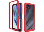 Moto G50 5G Case, Hybrid Transparent Back Cover, Rugged Tpu Bumper, Custodia Antiurto Per Motorola Moto G50 5G Red