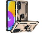 Custodia Per Samsung Galaxy M52 5G A Doppio Strato Robusta, Protezione Militare Con Supporto Ad Anello E Supporto Oro