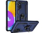 Custodia Per Samsung Galaxy M52 5G A Doppio Strato Robusta, Protezione Militare Con Supporto Ad Anello E Supporto Blu