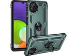 Custodia Per Samsung Galaxy A22 4G A Doppio Strato Robusta, Protezione Militare Con Supporto Ad Anello E Supporto Verde