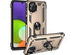 Custodia Per Samsung Galaxy A22 4G A Doppio Strato Robusta, Protezione Militare Con Supporto Ad Anello E Supporto Oro