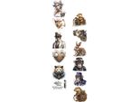 Alchimia Dell'arte Strisce Di Carta Per Scrapbooking 5X30 Cm, Animali Del Tempo Steampunk