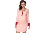 Peekaboo Camicia Da Notte Premaman Donna Rosa Cipria Bruciato S/M