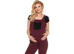 Peekaboo - Pantaloni Di Maternità Da Donna Con Spalline Dreaded Burgundy L/Xl