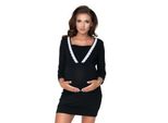 Peekaboo - Camicia Da Notte Premaman Da Donna, Nero Profumato S/M