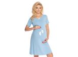 Peekaboo Camicia Da Notte Maternità Donna Blu Doloroso S/M