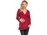 Peekaboo Top Maternità Donna Aperto Rosso L/Xl