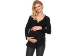 Peekaboo Top Maternità Donna Aperto Nero L/Xl