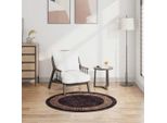 Vidaxl Tappeto Lavabile Nero E Oro φ120 Cm Antiscivolo