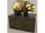 Casa Padrino Scultura In Bronzo Orso Panda Oro/Nero 13 X 7 X H. 15 Cm - Figura In Bronzo - Figura Decorativa - Accessori Decorazione Scrivania