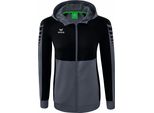 Erima Six Wings - Giacca Da Allenamento Con Cappuccio Donna - Grigio Ardesia / Nero