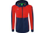 Erima Football Six Wings Giacca Da Allenamento Con Cappuccio Donna Nuova Navy Red Taglia 40