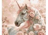 Pittura Con I Numeri Immagini Da Dipingere - Unicorno In Rose 50X40 Cm