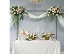 Vevor Barra Per Decorazioni Da Tavolo, Altezza 330-1066,8 Mm E Lunghezza Regolabile 711,2-2489,2 Mm, Arco Da Tavolo Con Morsetti, Cornice Decorativa Per Matrimonio, Compleanno E Decorazioni Natalizie, Nero