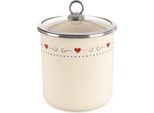 Orion | Contenitore Per Alimenti - Contenitore Per Alimenti - 1,4 L - Crema - Con Coperchio In Vetro - Design Retrò - Lavabile In Lavastoviglie