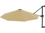Vidaxl Ombrellone Da Parete Con Asta In Metallo 300 Cm Taupe