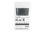 Copic® 2207510 Copic® Multiliner Fineliner Schwarz 0.05 + 0.1 + 0.3 + 0.5 + 0.8 + 1.0 + Bs + Bm Mm, 8 St.