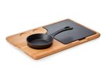Padella In Ghisa Smaltata Lava ØXh: 12,5 X 3 Cm Con Sottopentola In Legno