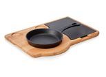 Padella In Ghisa Smaltata Lava ØXh: 16,5 X 3 Cm Con Sottopentola In Legno
