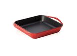 Lava Padella Quadrata Rossa 27 X 27 Cm, Serie Padelle Quadrate In Ghisa Smaltata