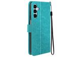 Mayaxess, Custodia A Portafoglio Samsung Galaxy A25 5G Funzione Stand Con Cinturino A Mano, Blu Turchese