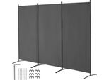 Parete Divisoria Per Ambienti 2,6 M - 3 Pannelli - Schermo Privacy Per Ufficio Grigio - Parete Divisoria Pieghevole Per Una Privacy Ottimale