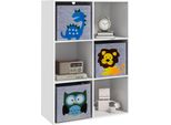 Zonekiz Scaffale Per Bambini Scaffale Per Bambini Con 3 Scatole Portaoggetti Scaffale Per Giocattoli Scaffale Per Cameretta Per Bambini Bianco+Grigio 61,8 X 29,9 X 91,5 Cm
