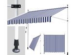 Jiubiaz Tenda Da Sole Per Balcone Tenda Resistente Ai Raggi Uv E All'acqua, Retrattile 4M, Blu E Bianca