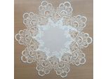Tovaglia Ines Bordo Pizzo Vintage Bianco Poliestere Ø 30 Cm