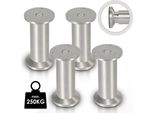 Jiubiaz 4X Piedini Per Mobili Piedini In Alluminio Diametro 40 Mm Altezza 180 Mm Nero Altezza Regolabile