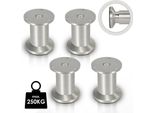 Jiubiaz 4X Piedini Per Mobili Piedini In Alluminio Diametro 40 Mm Altezza 100 Mm Nero Altezza Regolabile