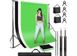 Yakimz Pro Photo Studio Set Sistema Di Sfondo Stand Con Borsa Di Trasporto Traverse Sandbag 4X Morsetti, 3X Sfondo