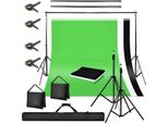 Jiubiaz Foto Studio Stand Set Sfondo Stand Con Borsa Di Trasporto Traverse Sandbag 4X Morsetti, 3X Sfondo