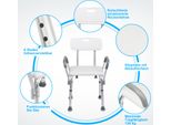 Swanew Sgabello Da Doccia Sgabello E Sedili Da Doccia Sedia Da Bagno Sgabello Da Bagno Regolabile In Altezza Antiscivolo Fino A 136 Kg Con Bracciolo Con Schienale Alluminio