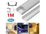 Jiubiaz 10X1M Led Profilo In Alluminio Striscia Led Modelli Di Binari Interni In Alluminio, A Forma Di U
