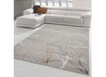 Tappeto Di Design Con Motivo Astratto A Nodi Lucidi Di Colore Oro Dimensioni - 120 X 170 Cm