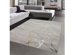 Tappeto Moderno Di Design Con Nodi Lucidi In Oro Astratto Dimensioni - 160 X 230 Cm