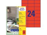 Etichette Inkjet/Laser/Copy 70X37Mm Rosso Pu=5X2400 Pezzi