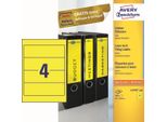 Etichette Per Cartelle 192X61Mm Giallo 100 Fogli/400 Etichette Confezione Da 5