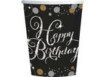 Amscan Buon Compleanno 8 Tazze Glitterate