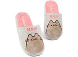 Pusheen - Pantofole Da Donna "Nah"" NS6886 (35,5 EU-37 Eu) (Grigio/Rosa/Bruno)"