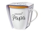 Ritzenhoff & Breker Becher Family Papa, Mit Untersetzer, Kaffeebecher, Tasse, Mit Henkel, Porzellan, Weiß, 560 Ml, 416589