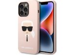 Karl Lagerfeld Klhcp14Lslkhlp Custodia Rigida Per Iphone 14 Pro 6,1 RóżOwy/Silicone Rosa Karl's Head