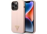 Guess Guhcp14Lsltgp Iphone 14 Pro 6.1 Rosa/Rosa Custodia Rigida In Silicone Triangolo