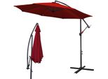 Swanew 3,5 M Ombrellone UV40+ Da Campeggio A Pendolo Ombrellone Da Giardino A Padiglione - Rosso